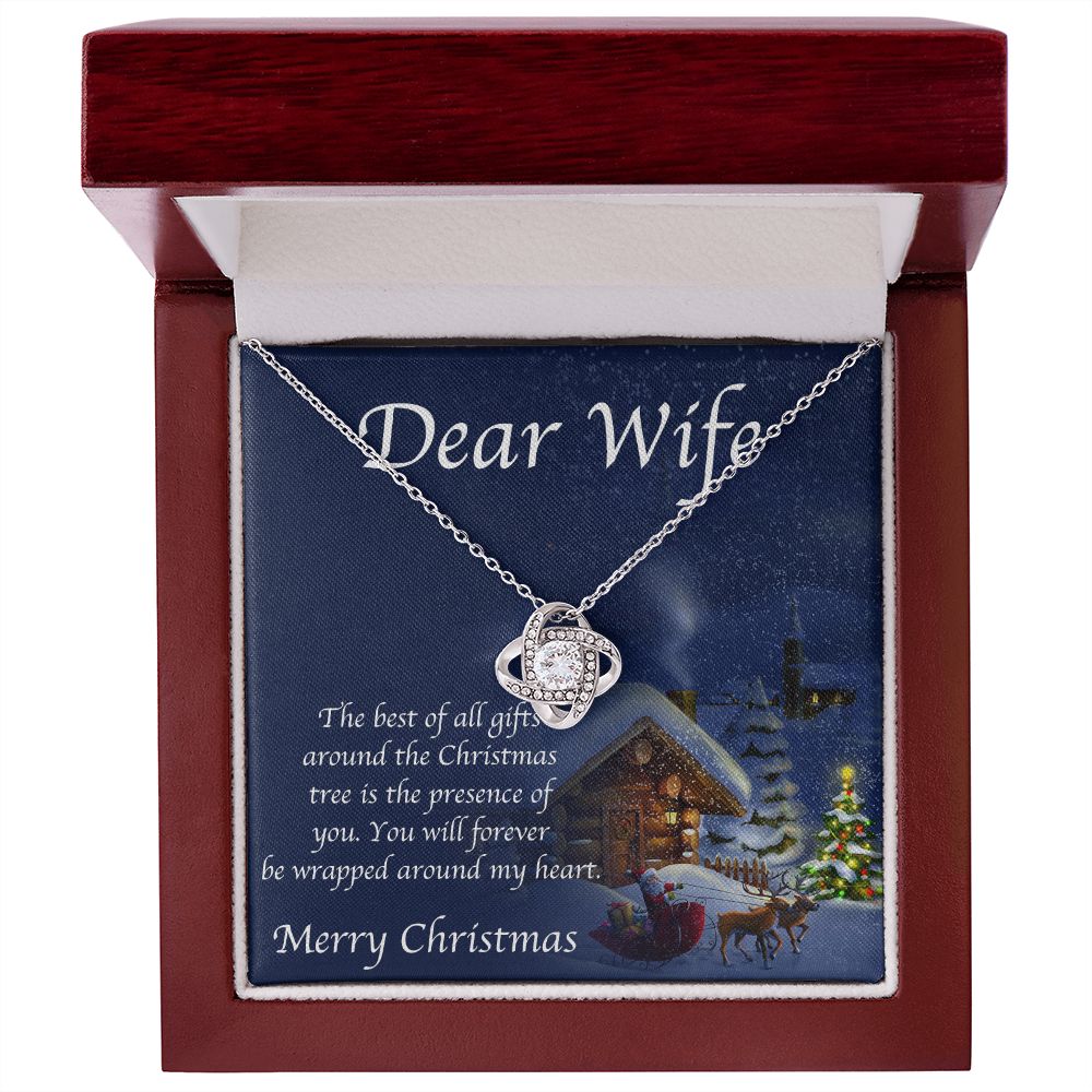 Dear Wife Merry Christmas Love Knot Necklace Dear Wife Merry Christmas Love Knot Necklace