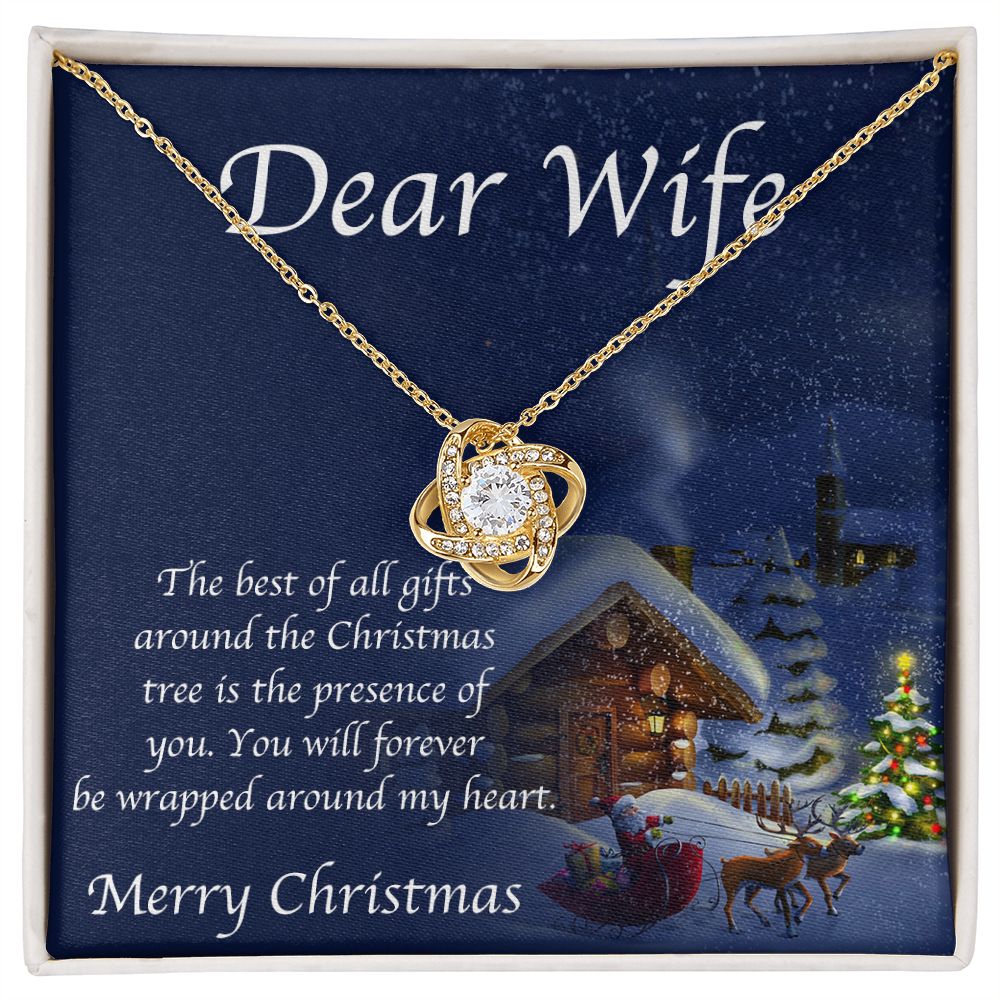 Dear Wife Merry Christmas Love Knot Necklace Dear Wife Merry Christmas Love Knot Necklace
