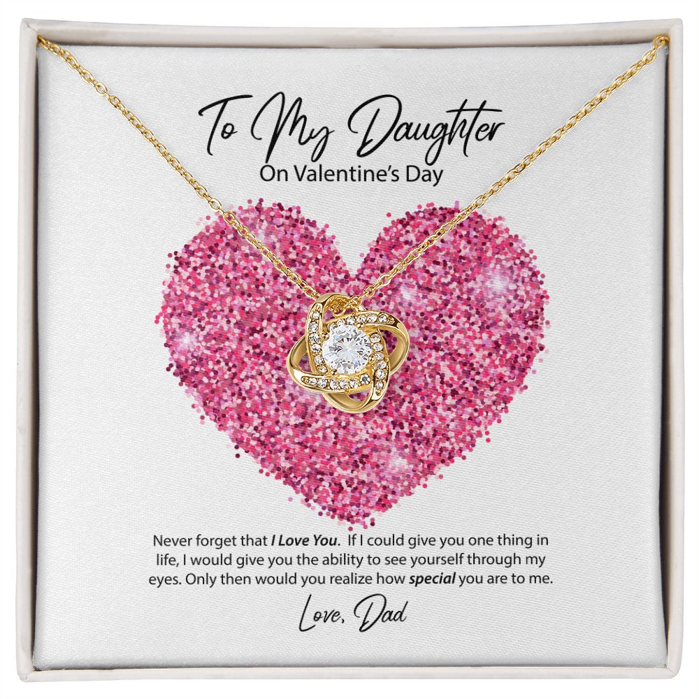 To My Daughter from Dad Valentine's Day Love Knot Necklace To My Daughter from Dad Valentine's Day Love Knot Necklace