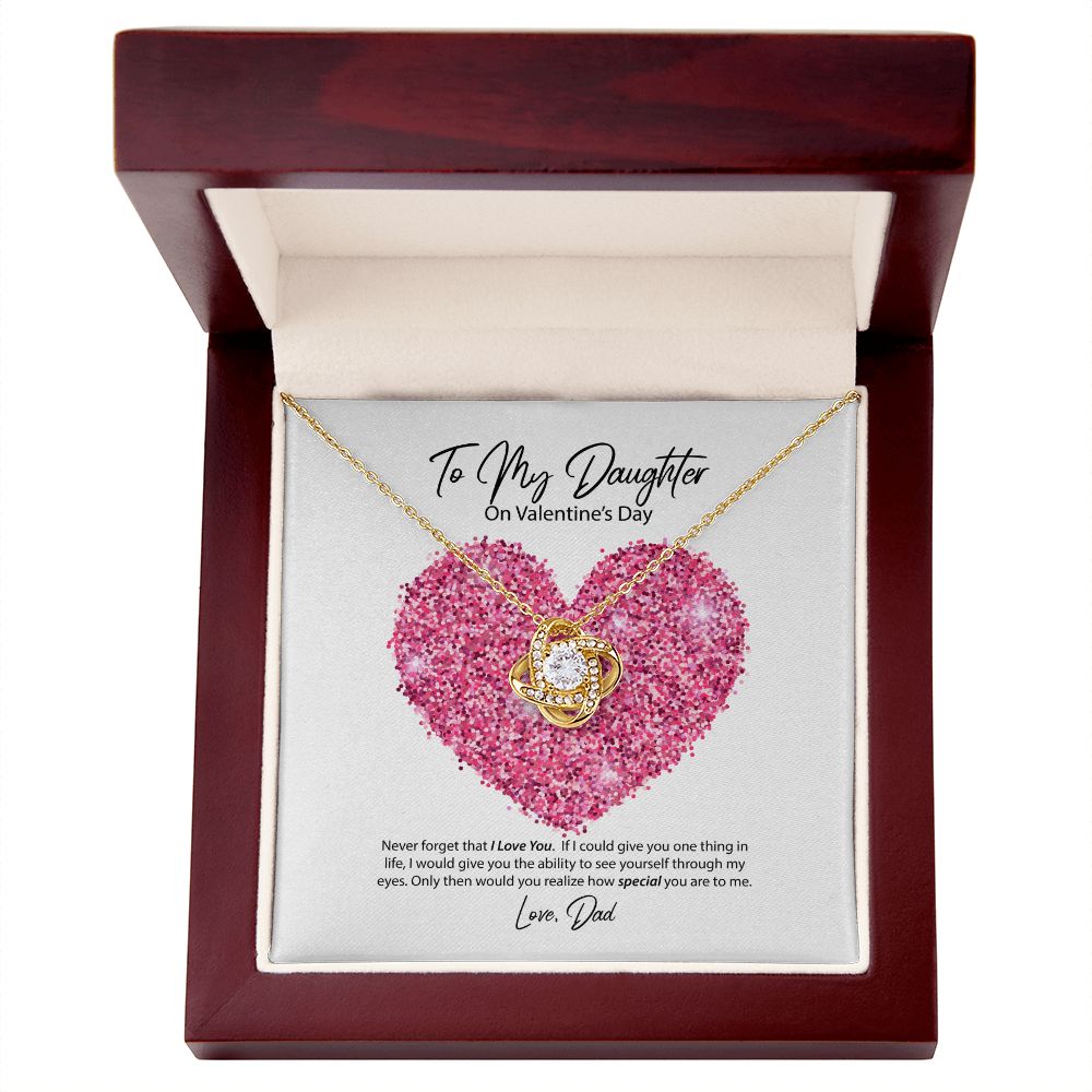 To My Daughter from Dad Valentine's Day Love Knot Necklace To My Daughter from Dad Valentine's Day Love Knot Necklace