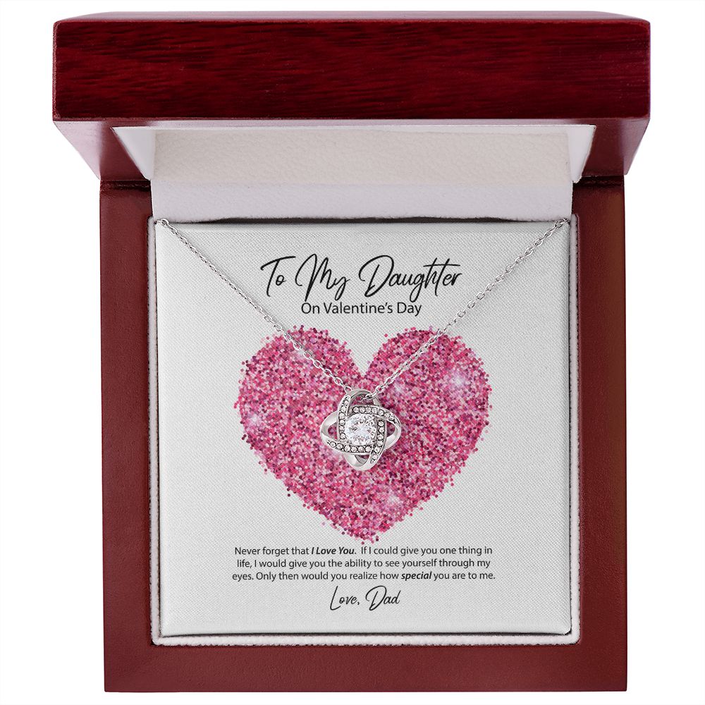 To My Daughter from Dad Valentine's Day Love Knot Necklace To My Daughter from Dad Valentine's Day Love Knot Necklace