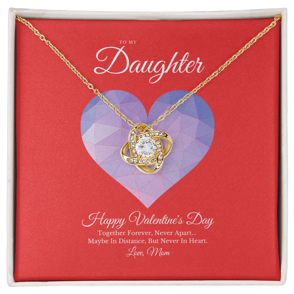 To My Daughter from Mom Valentine's Day Love Knot Necklace To My Daughter from Mom Valentine's Day Love Knot Necklace