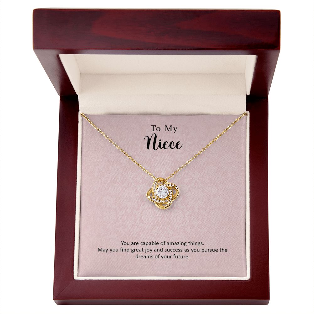 To My Niece Joy and Success Love Knot Necklace To My Niece Joy and Success Love Knot Necklace