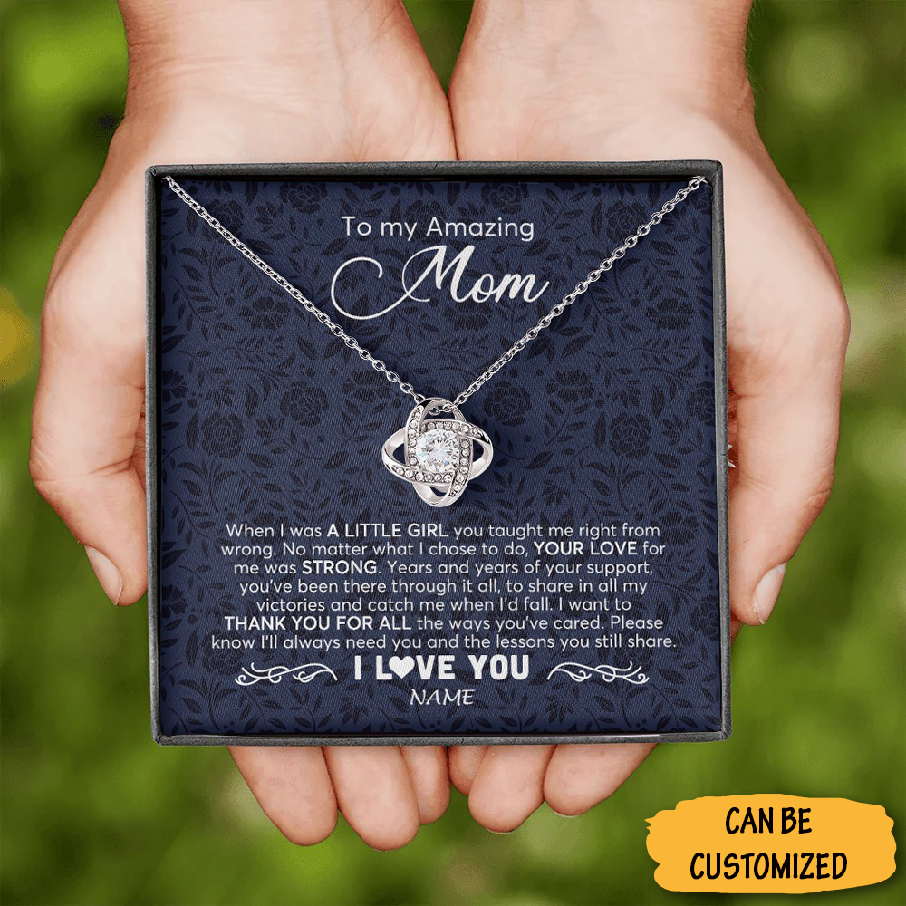 Personalized To My Amazing Mom Necklace From Daughter Love Knot Necklace Best Christmas Gifts For Mom Personalized To My Amazing Mom Necklace From Daughter Love Knot Necklace Best Christmas Gifts For Mom