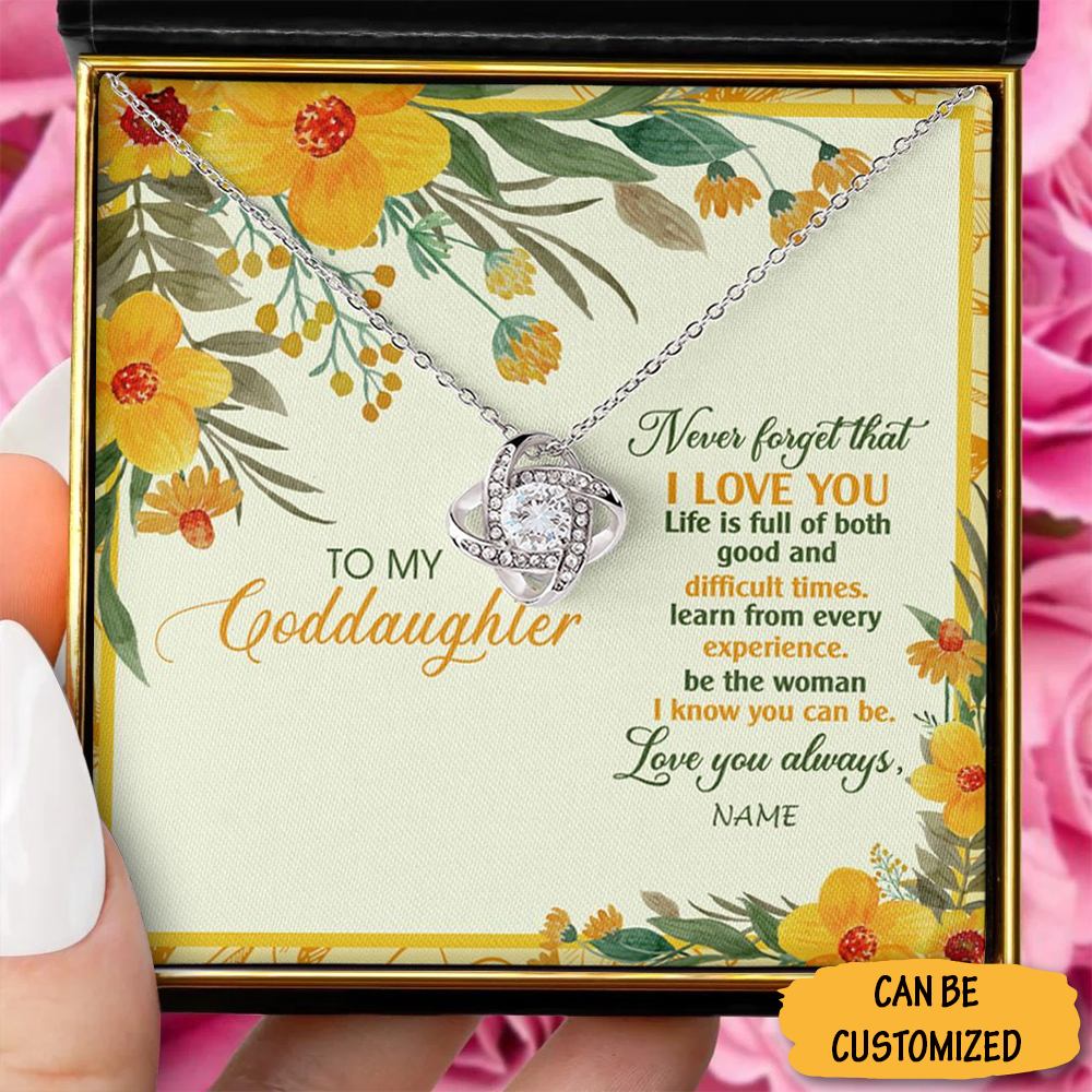 Custom To My Goddaughter Love Knot Necklace Never Forget That I Love You Necklace Great Gifts For Goddaughter Custom To My Goddaughter Love Knot Necklace Never Forget That I Love You Necklace Great Gifts For Goddaughter